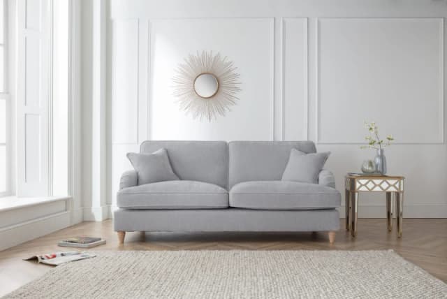 The Great Sofa Company Orla 3 Seater Sofa Manhattan Navy in Light Grey Light Grey Unisex