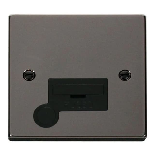 SE Home Black Nickel 13A Fused Connection Unit With Flex Black