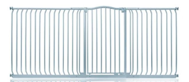 Safetots Extra Tall Curved Top Safety Gate, 225Cm - 234Cm, Matt Grey, Extra Tall 100Cm In Height, Pressure Fit Stair Gate