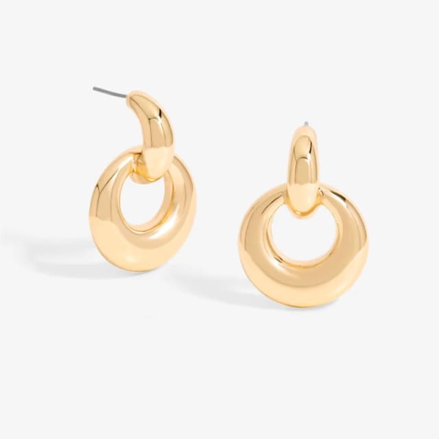 Mood Gold Large Oval Doorknocker Drop Earrings Gold