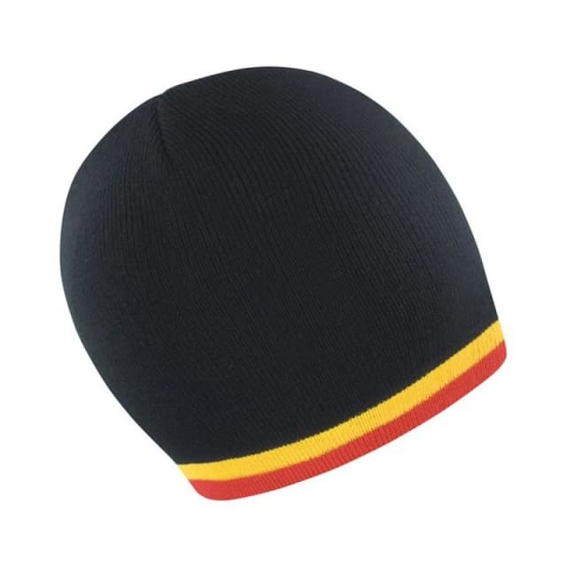 Result Result Men National Belgium Beanie in True Black True Black One Size Male 5063527487124