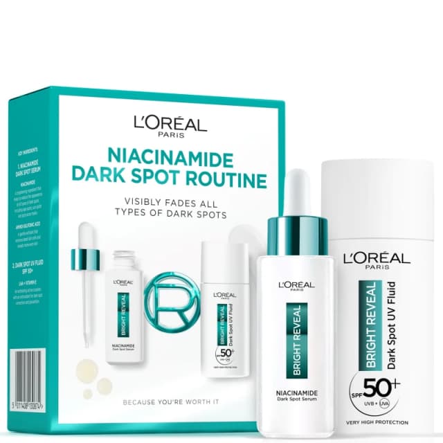 LOreal Paris Bright Reveal Niacinamide Dark Spot Set with Serum and UV Fluid SPF50+
