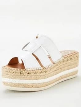 Kanna Ana20 Flatform Wedge Esparille Sandal - White