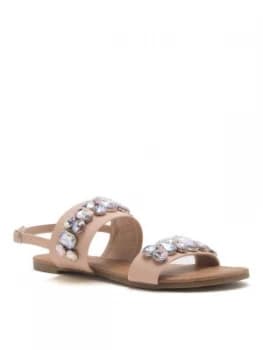 Qupid Jamilla 22 Embellished Sandal Nude
