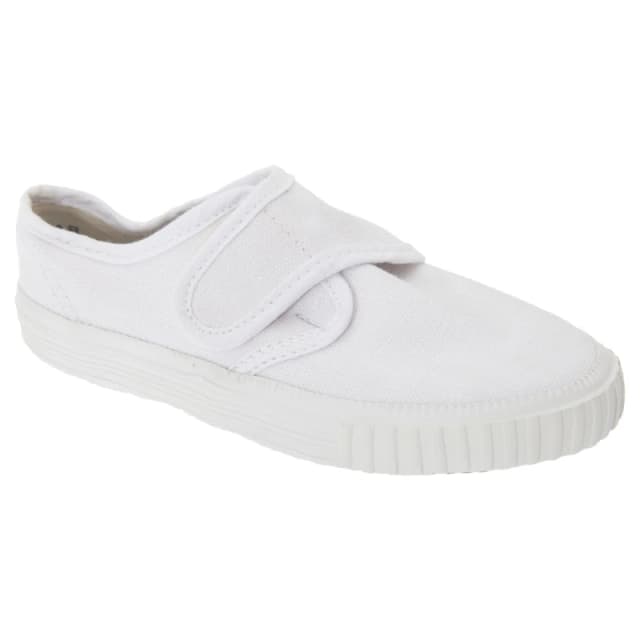 Dek Touch Fastening White Canvas Plimsolls Size: 4 White Unisex 4