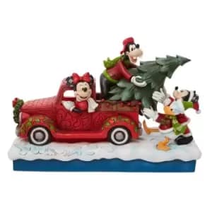 Disney Traditions 6010868 Fab 4 With Red Truck And Tree - P01486