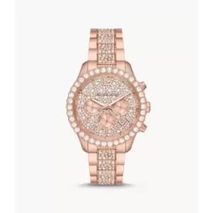 Michael Kors Womens Layton Chronograph Rose Gold-Tone Stainless Steel Watch - Rose Gold