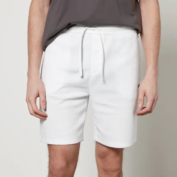 BOSS Bodywear Cotton Waffle-Jersey Shorts - M White Shorts male 50480828-110 M
