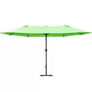 Outsunny Sun Umbrella Canopy Double-side Crank Sun Shade Shelter 4.6M - Green