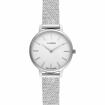 LLARSEN White and Silver 'Caroline' Ladies Classical Watch - 146sws3-mss3-12
