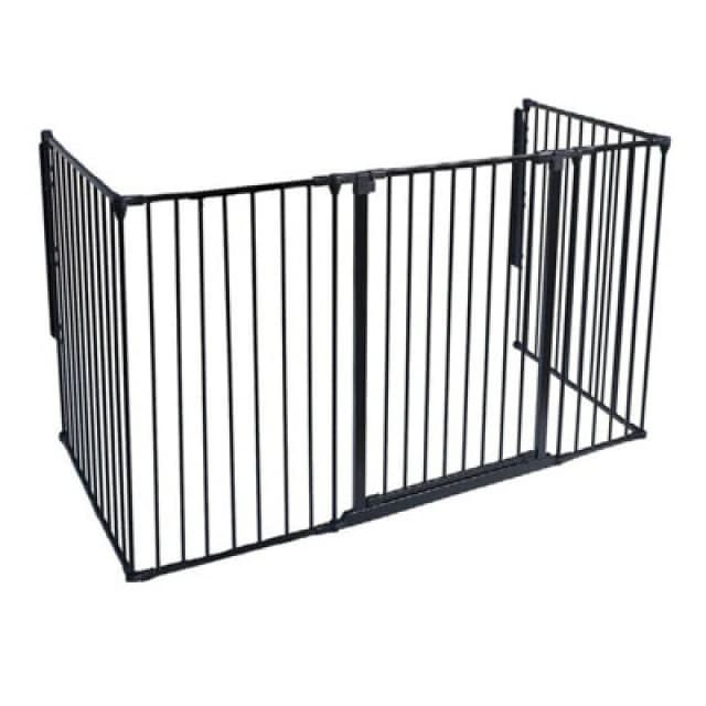 Safetots Extra Tall Multi Panel Fire Surround, 51Cm Deep X 190Cm Wide, Black, 105Cm High, Baby And Toddler Fire Guard