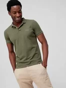 Superdry Classic Pique Polo Shirt - Olive, Olive Size M Men