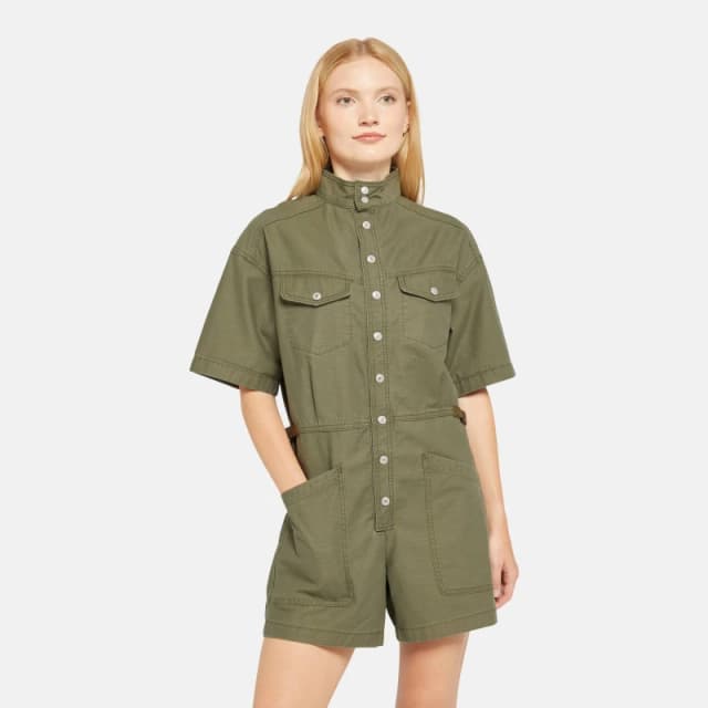 Levis Womens Short-Sleeve Surplus Playsuit Olive Night female 8 (XS)