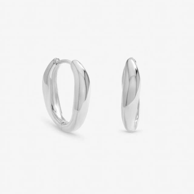 Inicio Sterling Silver Plated Polished Fluid Twist Hoops Silver female One Size