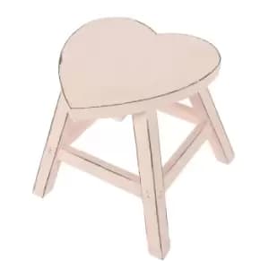 Pink Shabby Heart Stool