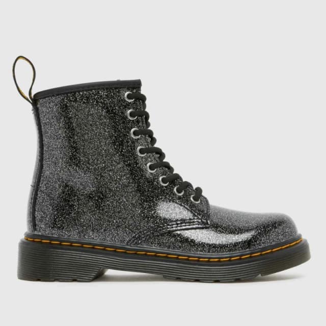 Dr. Martens Black & Silver 1460 Glitter Girls Junior Boots Black & Silver UK 2 (EU 34)