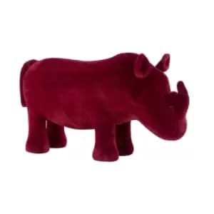 Interiors by PH Rhino Animal Chair Maroon Faux Fur