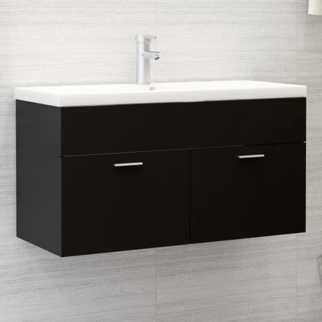 VIDAXL Vidaxl - Sink Cabinet Black 90x38.5x46cm Engineered Wood 8720286219867
