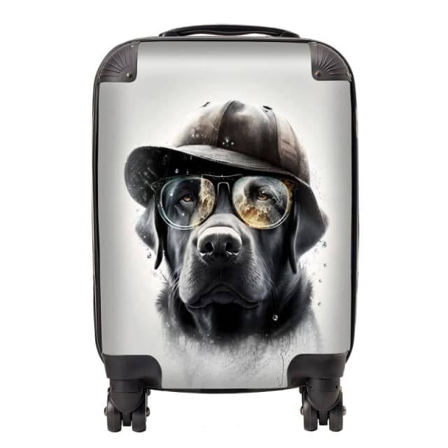 Warren Reed - Designer Labrador Retriever Dog With Hat Splashart Suitcase Size: Large Multicolor Unisex Large