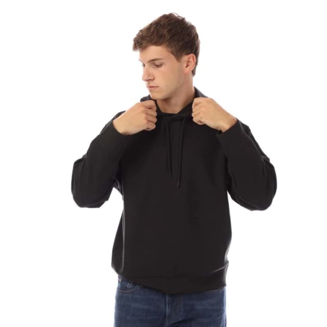 Emporio Armani Allover Lettering Hoodie Black male XS