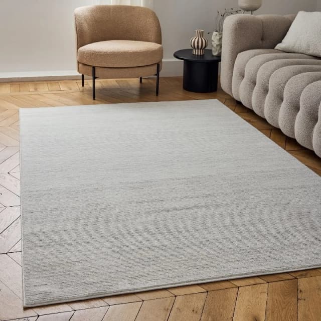THE RUGS Carmel Modern Area Rugs & Runners Striped Design Soft Pile in Grey Size: 80cm x 150cm Grey Unisex 80cm x 150 cm
