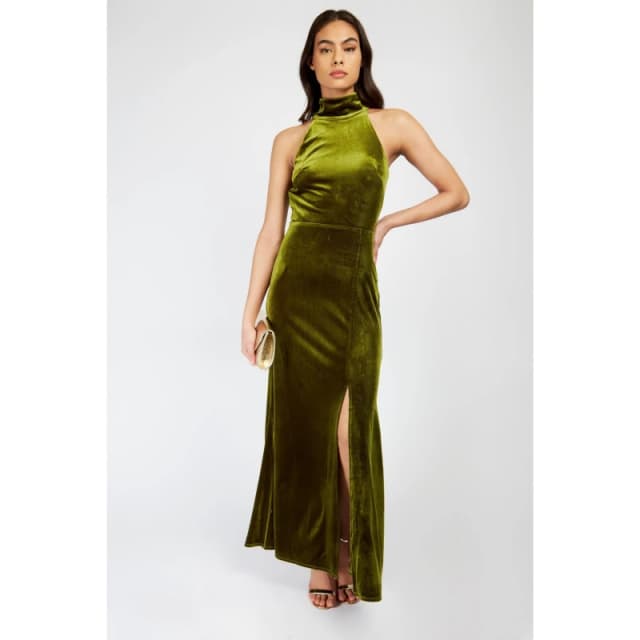 Little Mistress Womens Maxi Dress Lime Green female 14 (L)