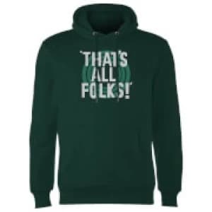 Looney Tunes That's All Folks Hoodie - Forest Green - L