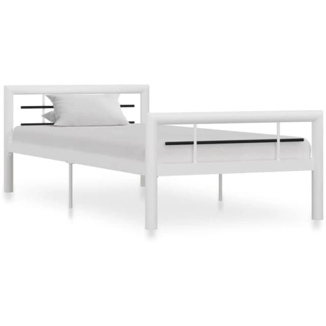 VIDAXL Bed Frame without Mattress White and Black Metal 100x200cm Vidaxl 284545