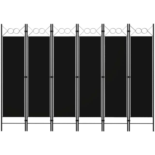 VIDAXL 6-Panel Room Divider Black 240x180cm vidaXL 8720286022603