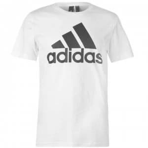 adidas Linear Logo T Shirt Mens - White