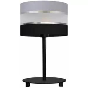 Helam Helen Table Lamp With Round Shade Grey, Silver, Black 20cm