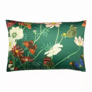 Wild Fauna Botanical Cushion Emerald