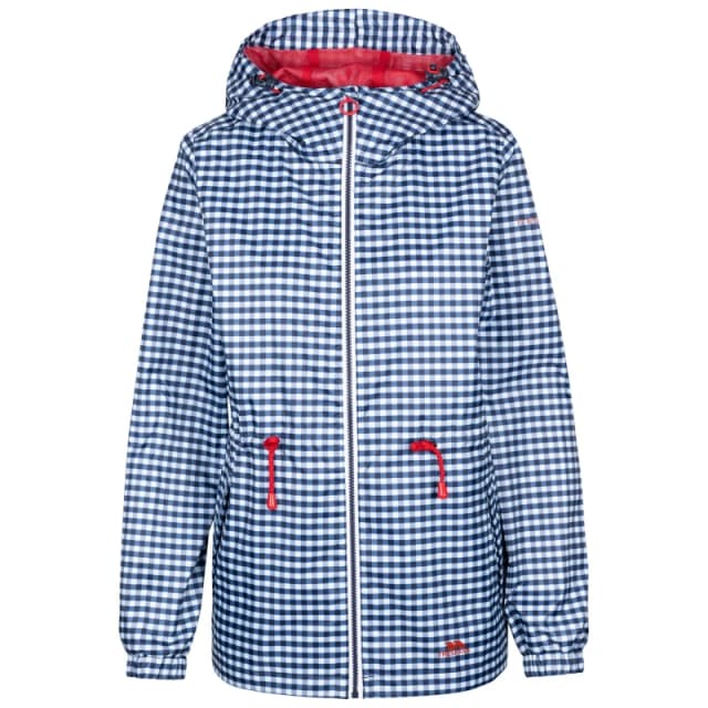 Trespass Womens Niggle Sealed Seams Lightweight Waterproof Jacket Navy Gingham female 8 (XS)