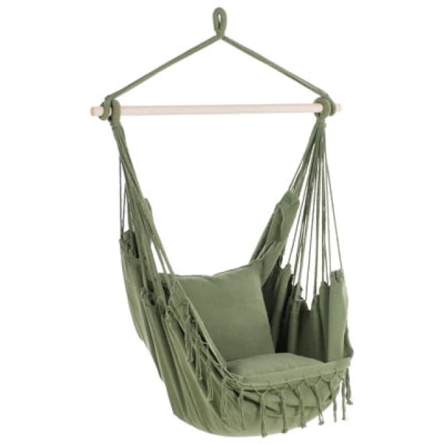 Beliani Hanging Chair Bonea Cotton Green