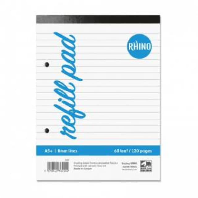 Rhino Refill Pad A5 120 Page Headbound Feint Ruled 8mm (Pack 6) -...