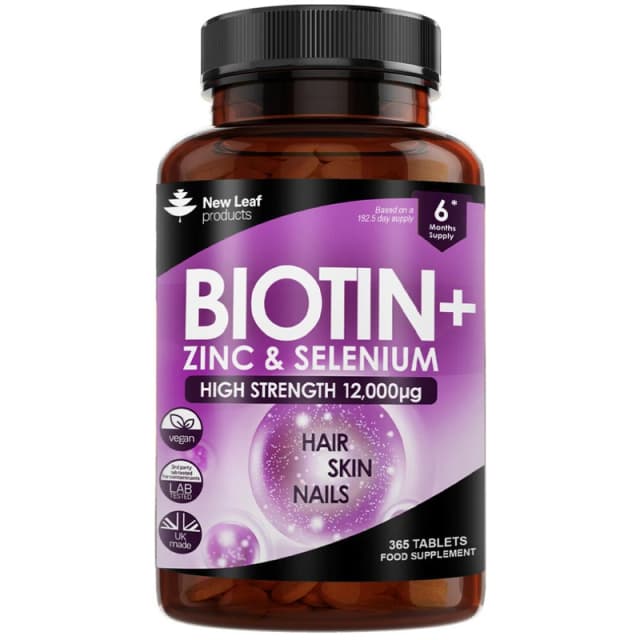 New Leaf Biotin Hair Growth Vitamins With Zinc & Selenium 12000mcg