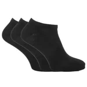 Mens Cotton Rich Lycra Trainer Socks (Pack Of 3) (UK 6-11 (EUR 39-45)) (Black)