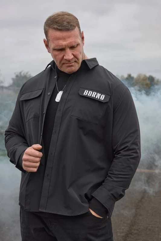 BadRhino Mens Military Ripstop Shirt in Black Size: 3XL Black Male 3XL