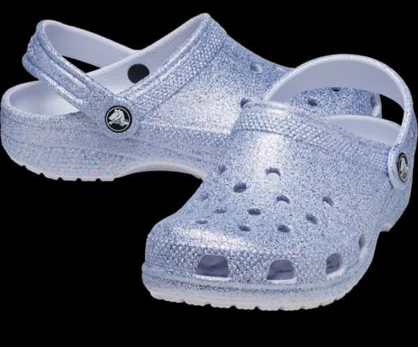 Crocs Kids Classic Lined Glitter Clogs Frosted Glitter J3