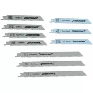 Silverline - Recip Saw Blades for Wood & Metal 10pce - hcs - 240 & 150mm