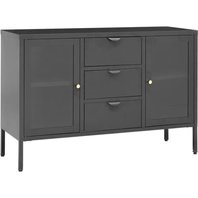 VIDAXL Sideboard Anthracite 105x35x70cm Steel and Tempered Glass Vidaxl 8720286564431