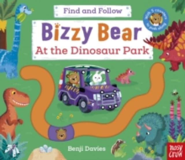 Bizzy Bear Find and Follow: At the Dinosaur Park : with 4 sliding counters Board book
