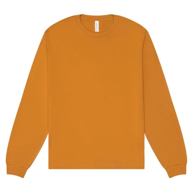 Bella + Canvas Mens Heavyweight Boxy Long-Sleeved T-Shirt in Light Brown Size: Large Light Brown Male L