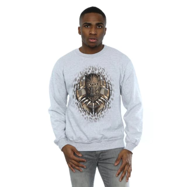 Marvel Marvel Men Black Panther Gold Killmonger Sweatshirt in Grey Size: Small Grey S Male 5057736586211