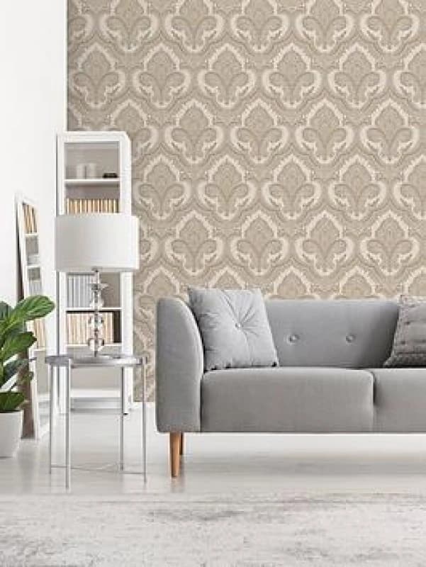 Design Id Did Damask Taupe Wallpaper Taupe WWUPK Unisex