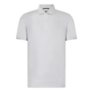 CP COMPANY Rib Stretch Tipped Polo Shirt - White