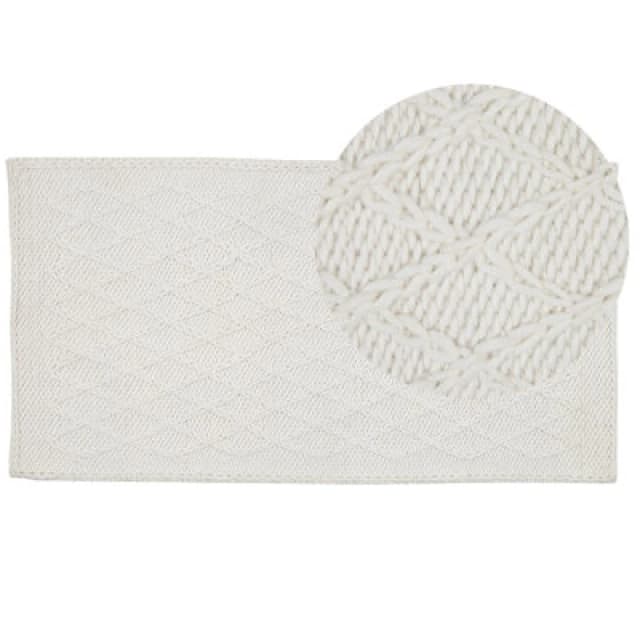 Beliani Rug Erzin Off-White 80 X 150 Cm Wool