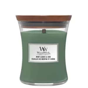 Woodwick Mint Leaves & Oak Scented Candle 275g