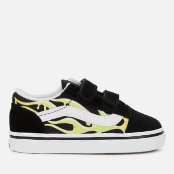 Vans Toddlers Old Skool Velcro Trainers - Slime Flame - UK 5 Toddler