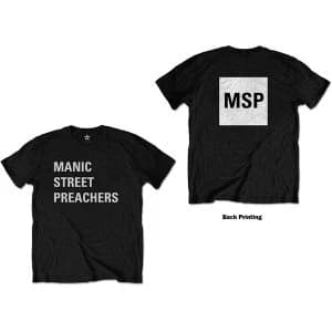 Manic Street Preachers - Block Logo Unisex Large T-Shirt - Black